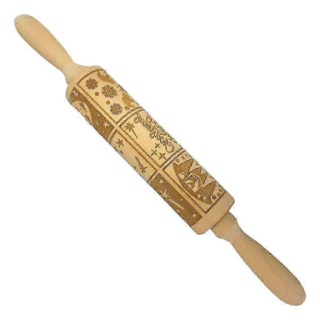 Embossed Rolling Pins for Baking Cookies Embossing Rolling Pin Christmas Gift