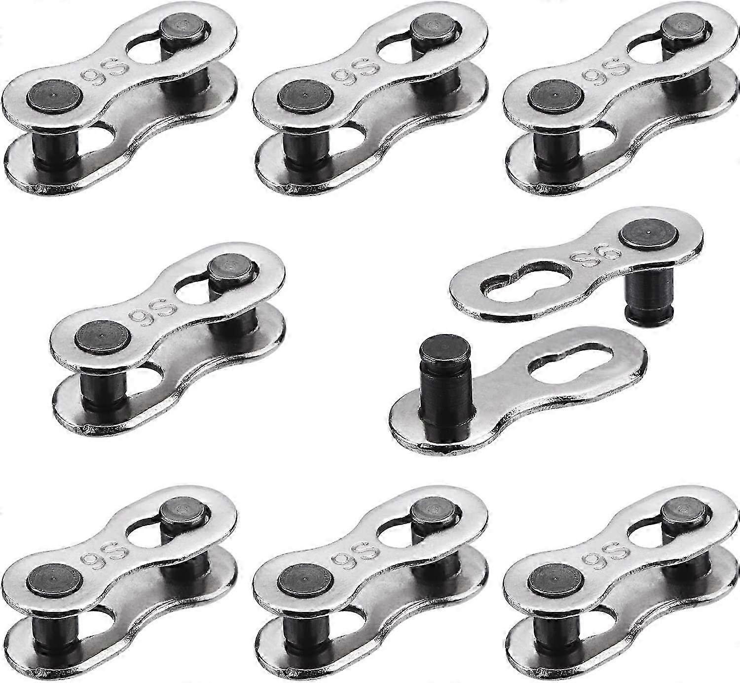 8 Pairs Lack Link for Bike 9 Speed Chain, Silver, Reusable SZRH A-D