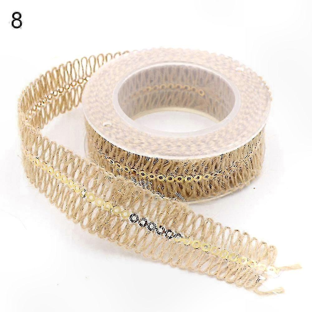 2m Rustic Lace Burlap Ribbon and Jute Rope for Gift Wrapping, Perfect for Weddings and Party Decor