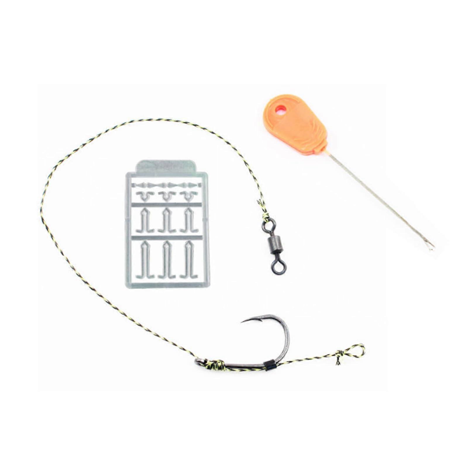 PreTied Baits Rigs Size 2, 4, 6, 8 With Braided Line Hook Swivels Boilie Stop Needle