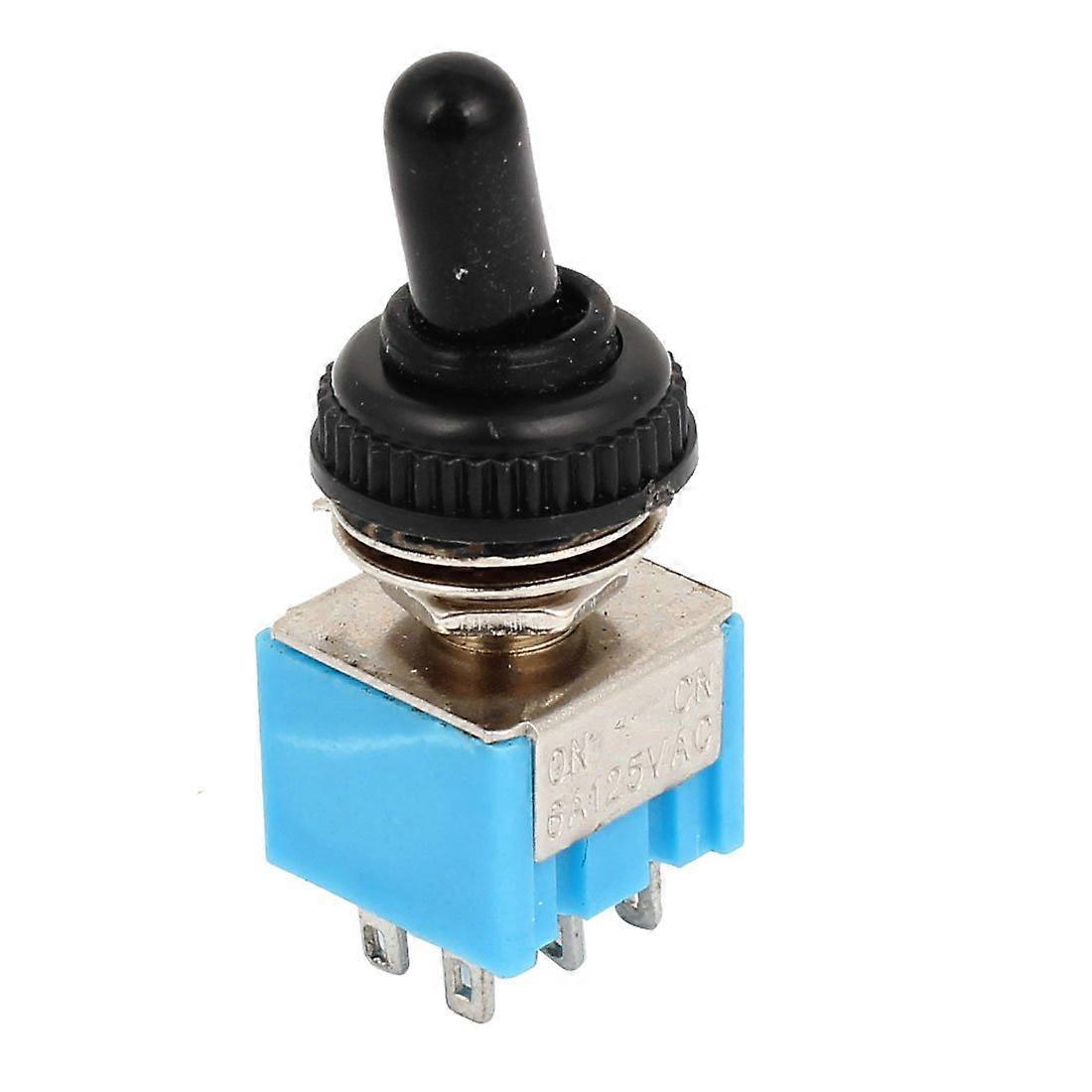 AC 125V 6A DPDT Rocker Toggle Switch with 6 Terminals, Self Locking Design for Electrical Control Applications