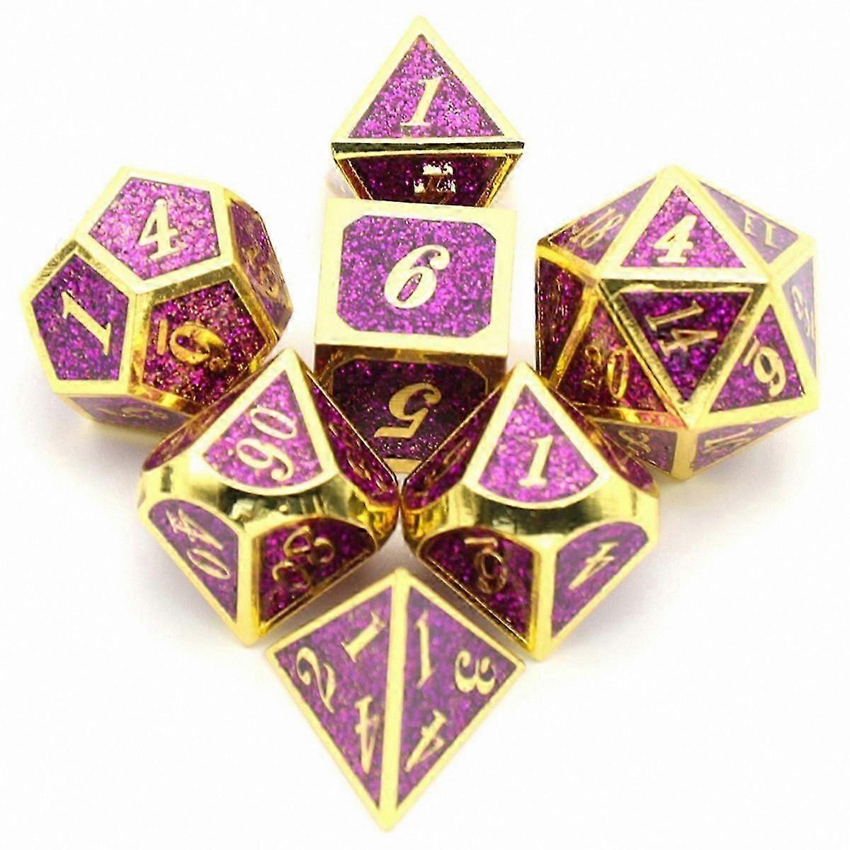 7-Piece Heavy Zinc Alloy Dice Set, Durable Metal Polyhedral Dice for Tabletop Role-Playing Games