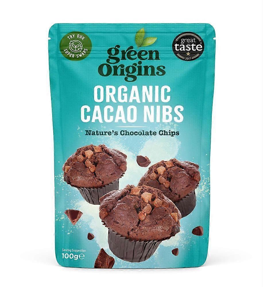 Green Origins Organic Cacao Nibs (Raw) 100g - 4 Pack
