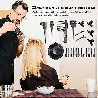 23Pcs Haarfärbemittel DIY Salon Tool Kit Haarfärbeschüssel Färbebürste Kamm Haarspangen Mischen Spatel Haarfarbe Färbemittel Tönung Werkzeugset