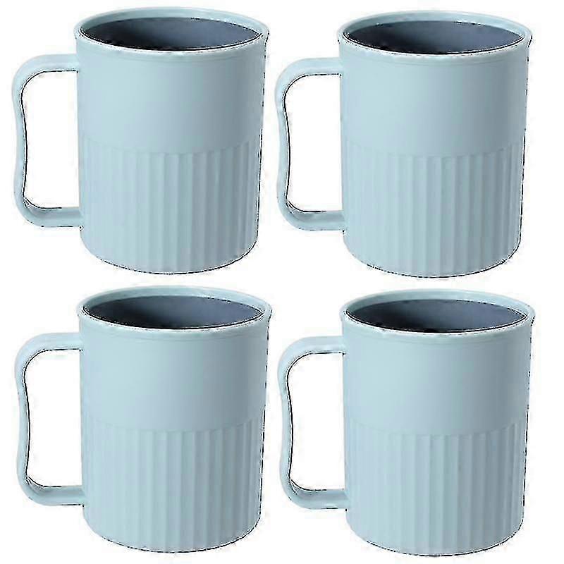 4 Pcs Plastic Mugs Bpa Free Tea Coffee Drinking Cups With Handle -Yx