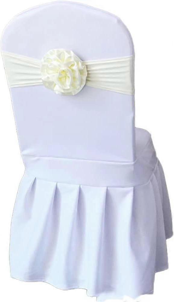 Spandex Stretch Flower Chair Sashes Chair Bands Polyester Bows for Party Hotel