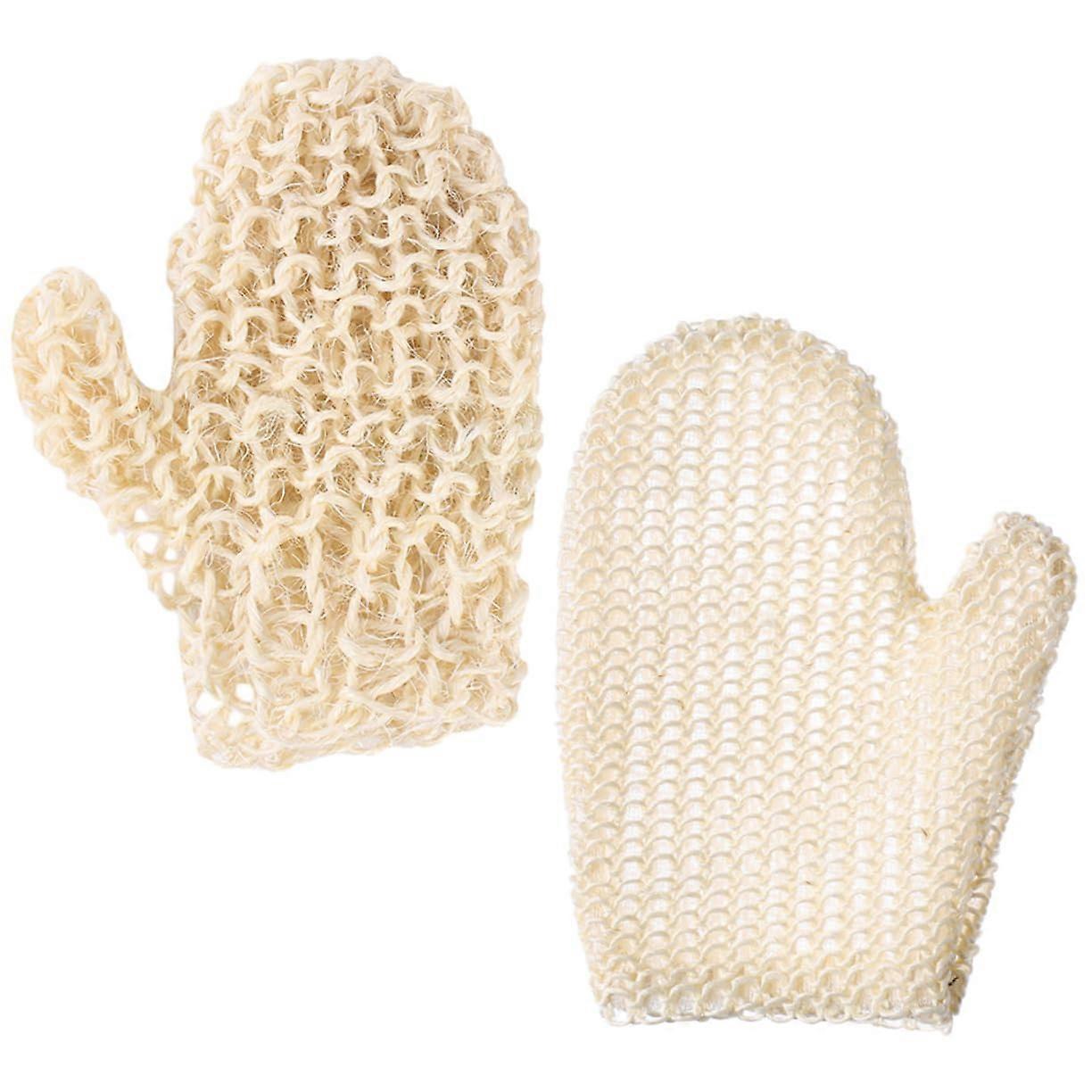 Exfoliating Bath Mittens 2-Pack Durable Scrub Gloves Non Scratching Body Exfoliator Ergonomic Design Circulation