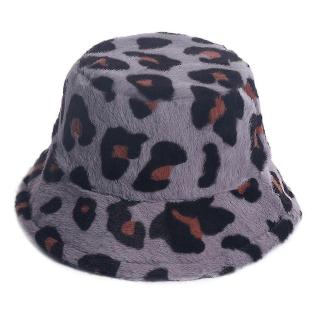 All-Match Leopard Printed Design Fisherman Hat Fashion Winter Autumn Bucket Hat