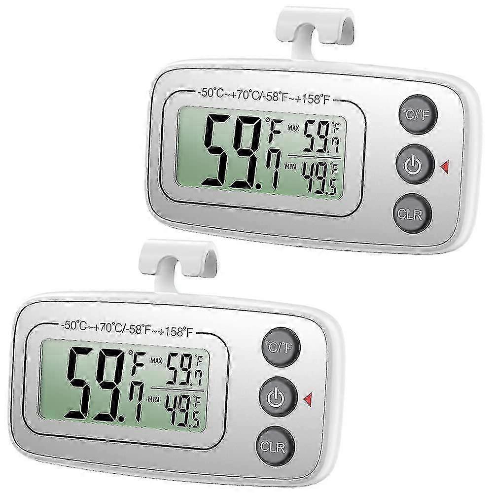 Refrigerator thermometer, 2pcs digital freezer thermometers, improv...
