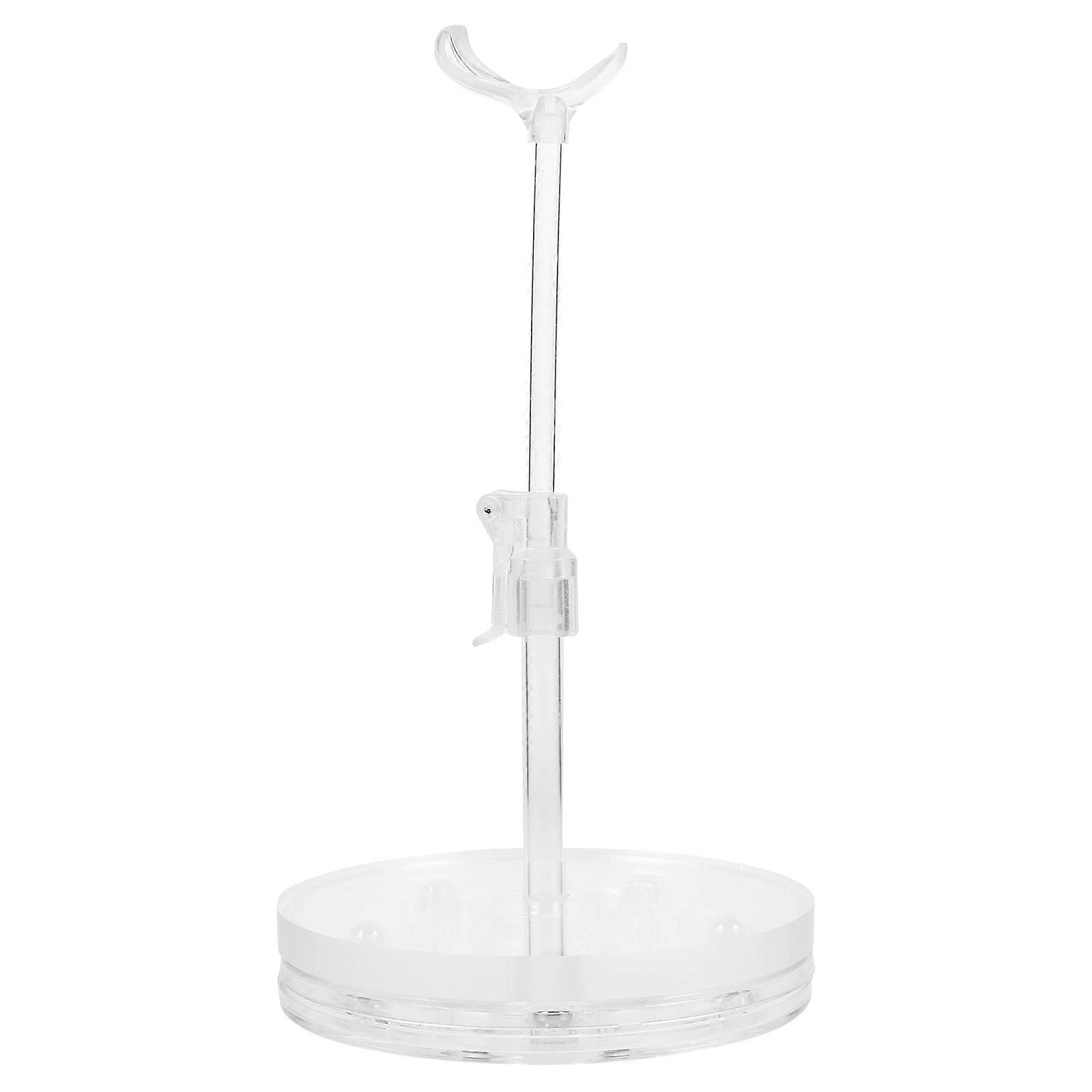 Rotating Transparent Acrylic Doll Display Stand with Detachable Support Base for Crochet and Felt Dolls – Stable Showcase Holder for Collections and