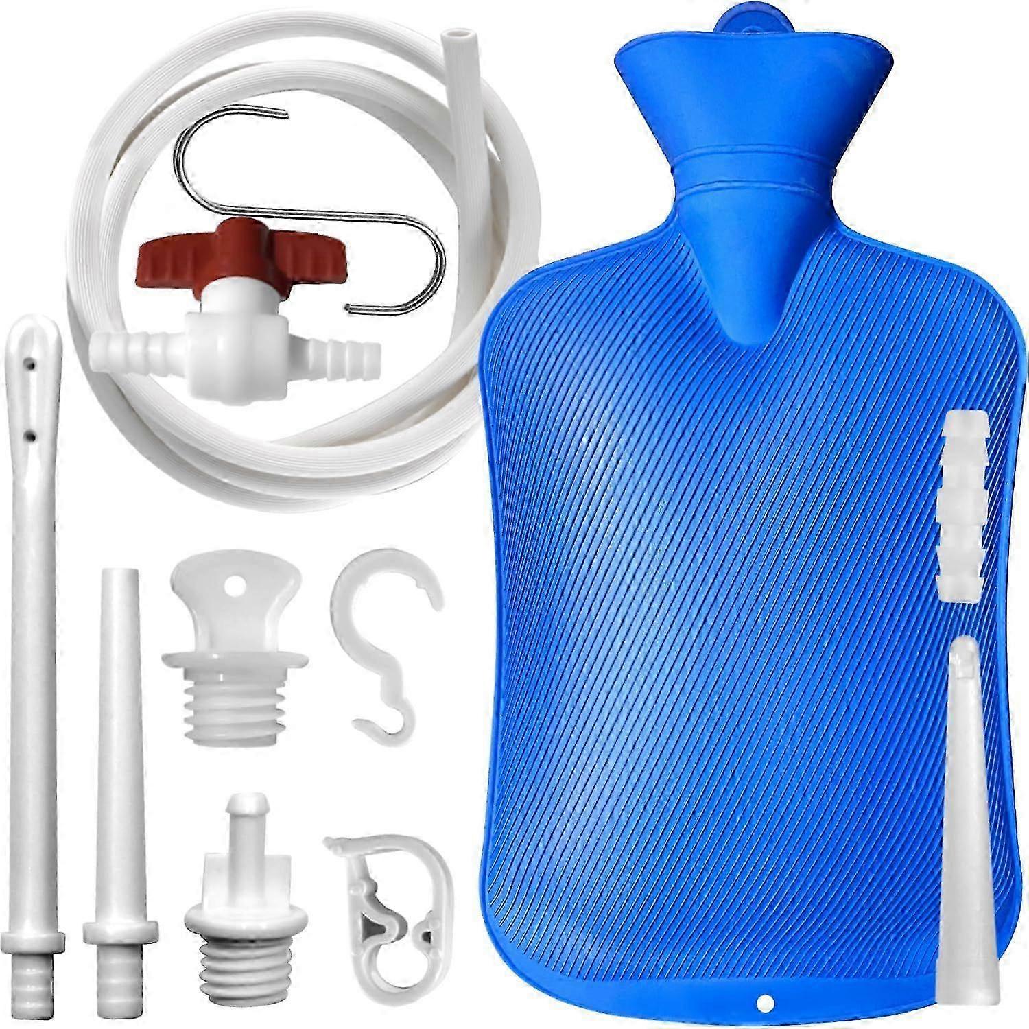New 3-Tip Enema Kit with 60-Inch 2L Enema Bag for Home Use
