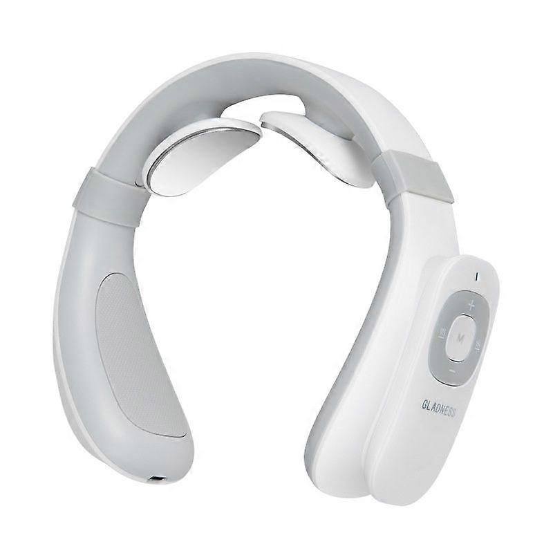 Neck Massager Transcutaneous Electrical Nerve Stimulation EMS with Heat - White