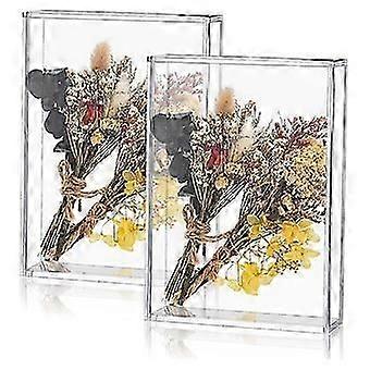 2 Pcs Acrylic Shadow Boxes Display Cases, Shadow Box DIY Frame Clear Acrylic Display Cases Wedding M