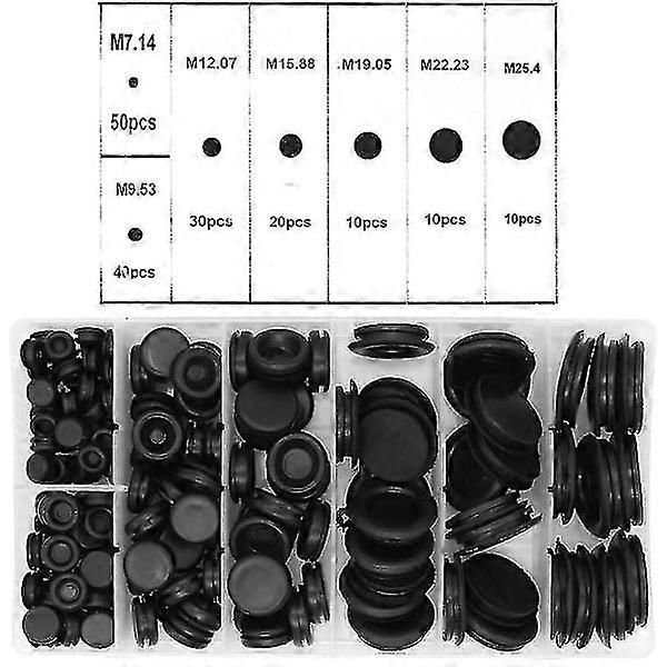 170 pcs Rubber Stoppers, Rubber Grommet with Storage Box, hardware, tools.