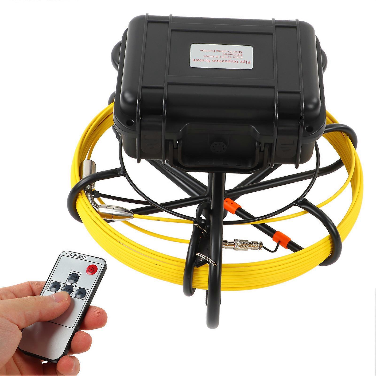 9in LCD Waterproof Pipeline Camera 30m Cable 12LED Endoscope