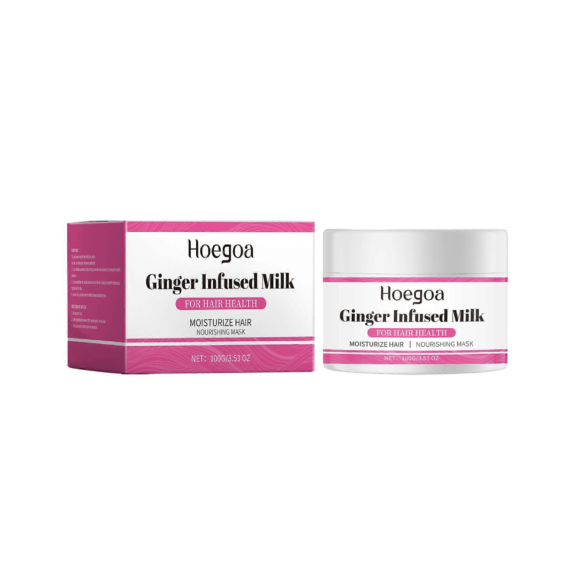 HOEGOA Ginger Milk Repairing Moisturizing Hair Mask Smooths Frizzy Hair and Shines Repairs and Softens Hair