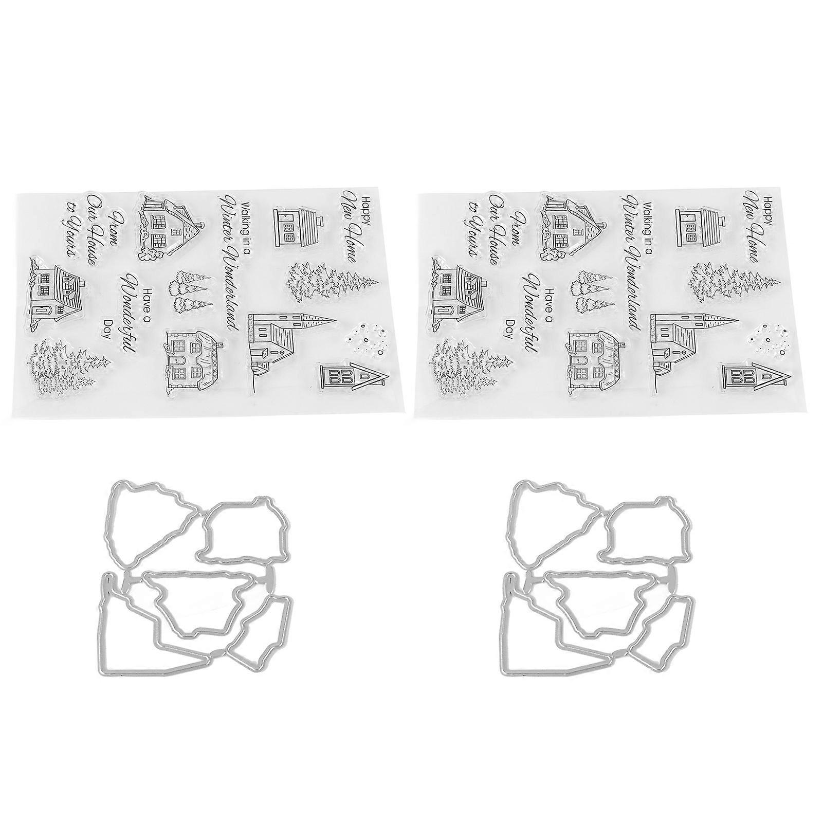2Pcs Clear Transparent DIY Stamps Reusable Unique Shape Set