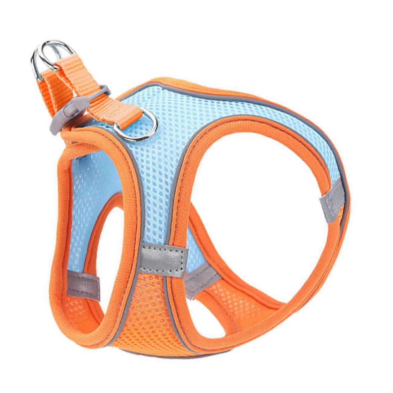 Reflective Dog Vest Leash With Breathable Mesh Design For Daily Walks Includes Puppy And Cat Leash Size L Orange