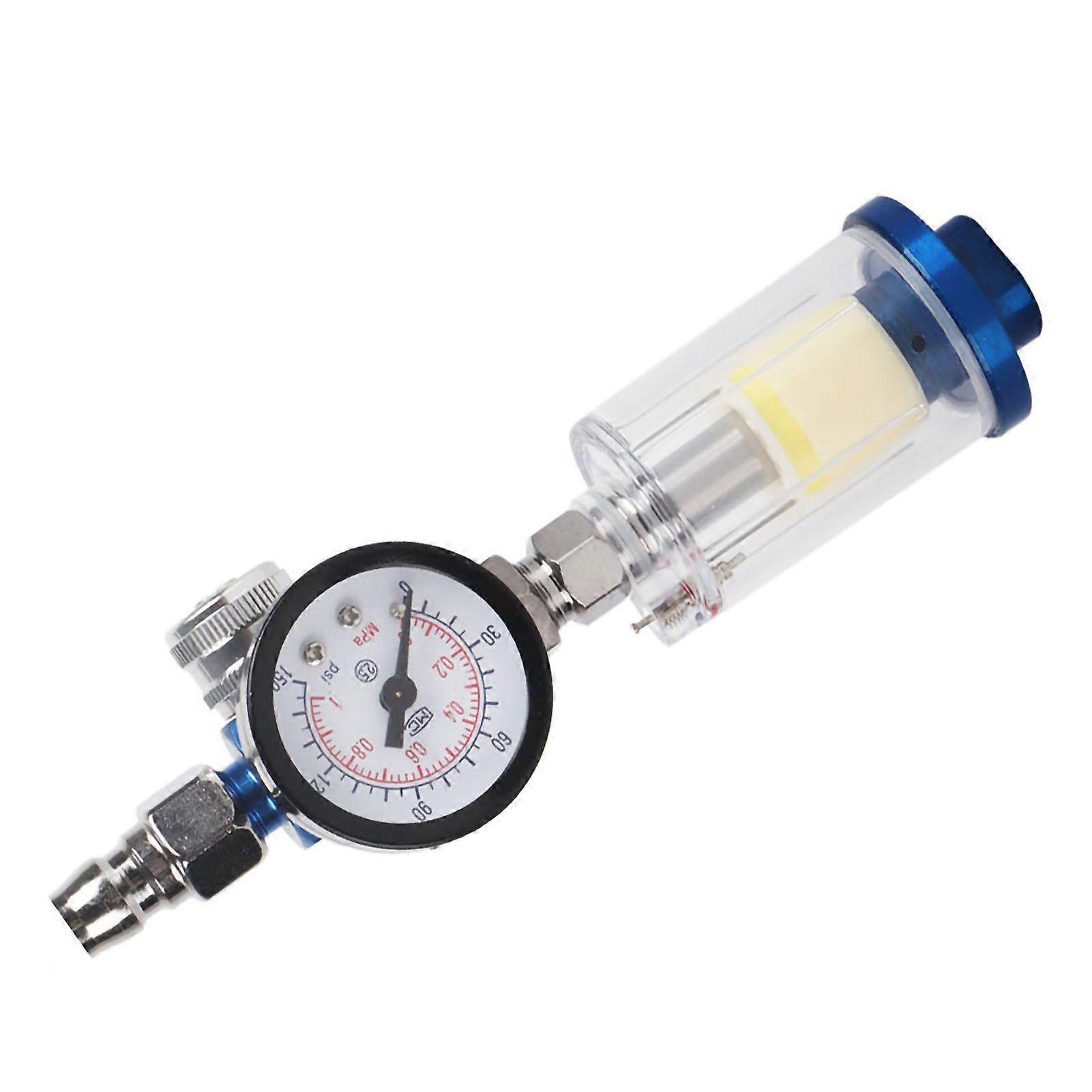 1/4in Air Regulator Gauge Oil Water Separator Filter Tool for Spray Painting Gun