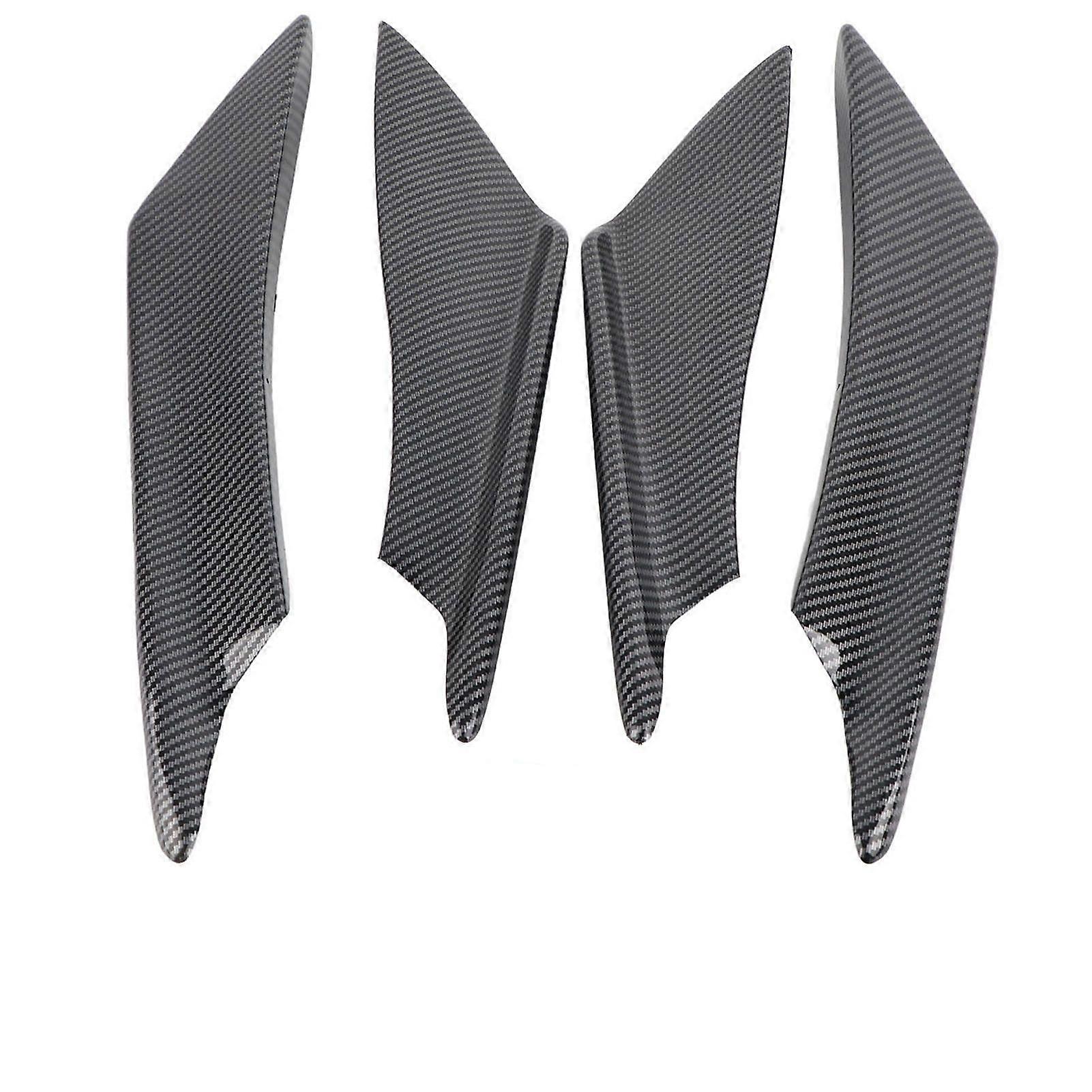 4pcs Universal Carbon Fiber Car Body Spoiler Front Bumper Lip Splitter Fins Trim
