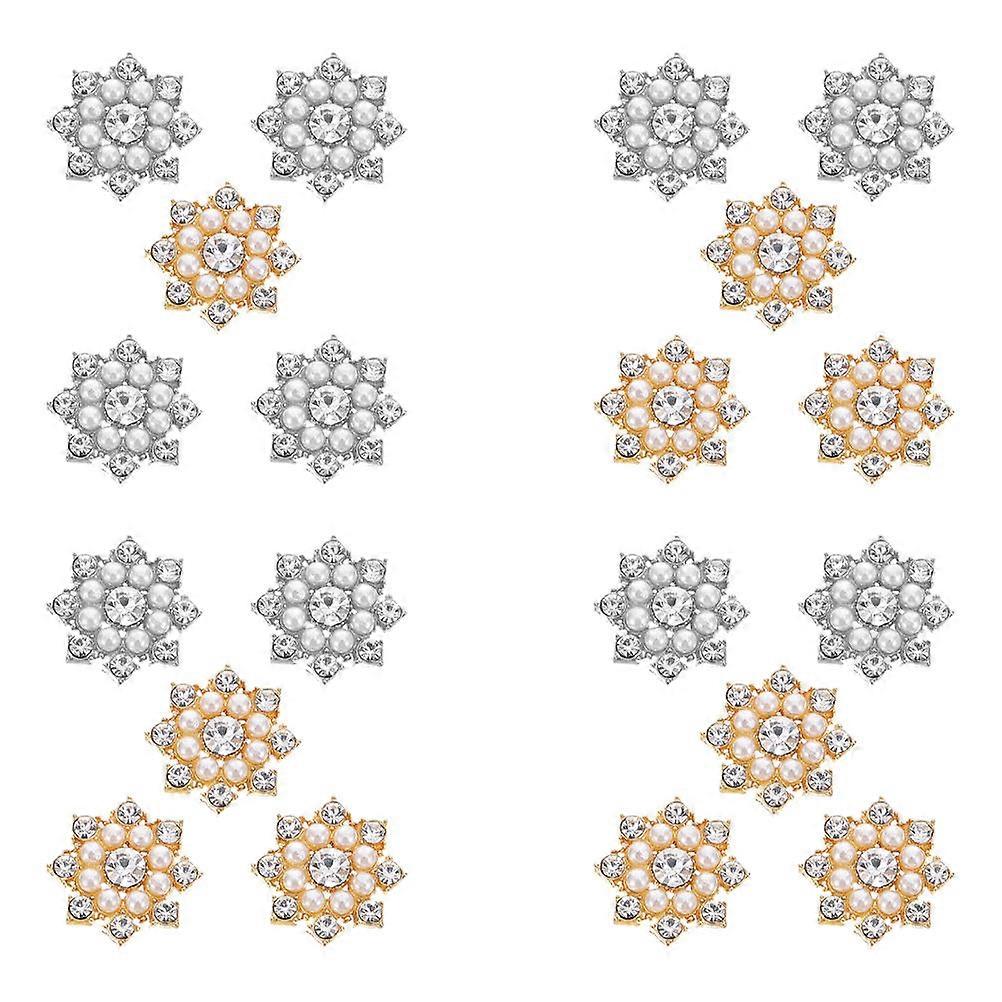 Water Rhinestone Pearl Flower Snowflake DIY Craft Material for 20Pcs Use