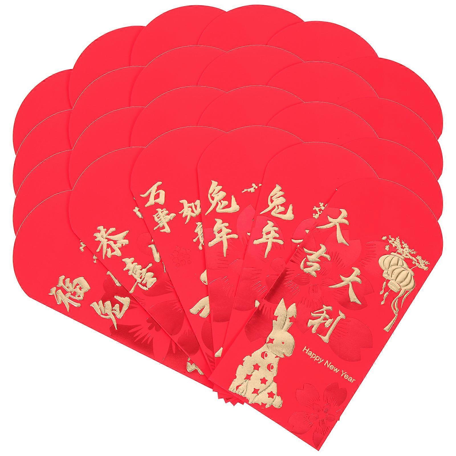 New Year Red Packet Paper Red Packets for Storage Use 24Pcs Set
