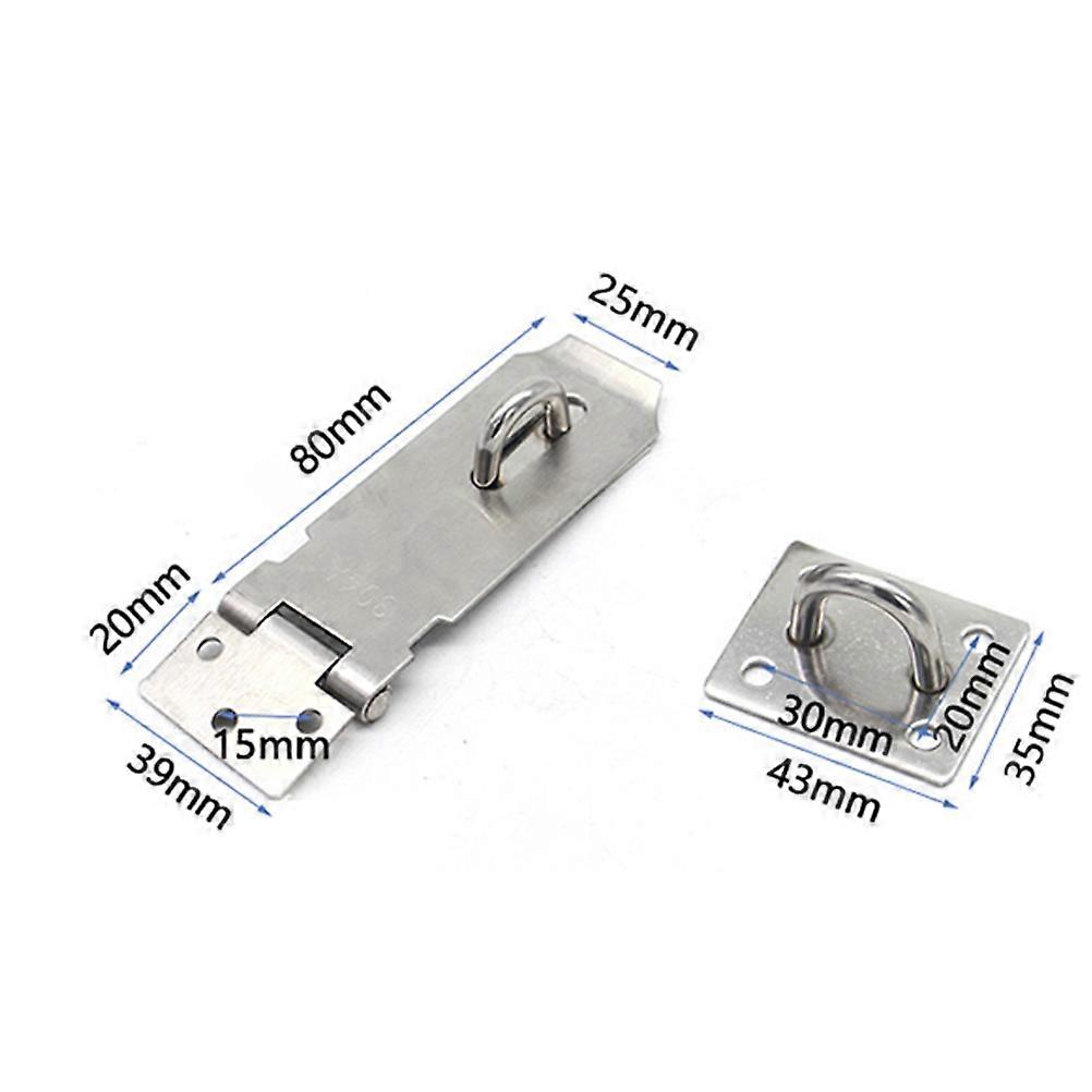 Padlock Hasp Door Clasp for Locking Use 2Pcs Durable Stainless Steel Lock