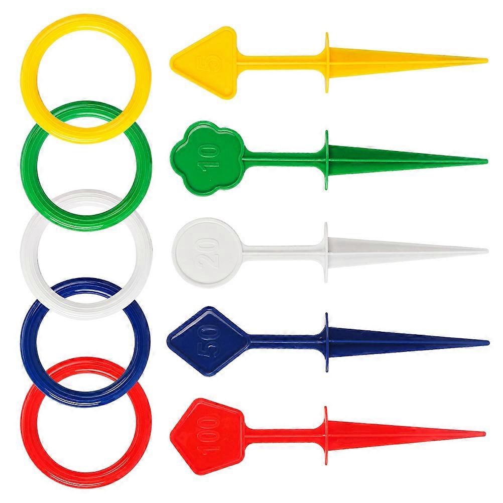 Outdoor Toys Ring Toss Toy Children Families Assorted Color Pp Material for Hand-Eye Coordination 1 Set