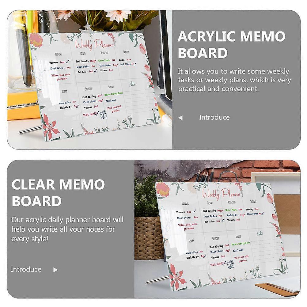Desktop Acrylic Memo Board for Writing 1Set Clear Erasable Message Board