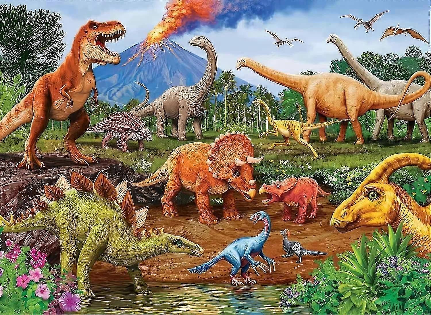 1000/500/300/120 Pieces Dinosaurs Puzzles for Adults Home Decor Games Landscape Puzzles Educational Smile
