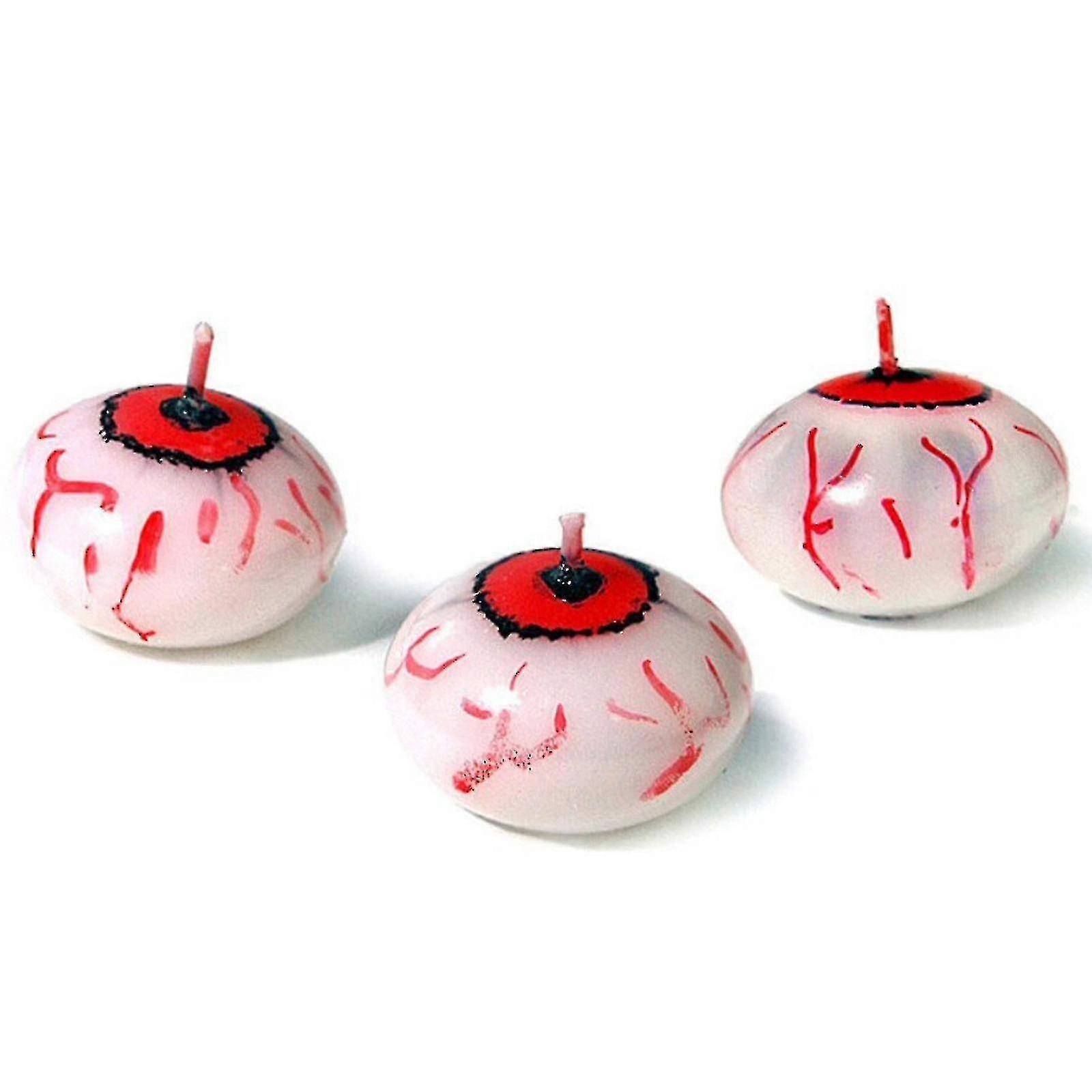 3pcs Halloween Floating Eyeballs Candles Halloween Decoration Candle Realistic Eyeballs Floating Candles For Holiday Table Cup Home Indoor Outdoor Bir