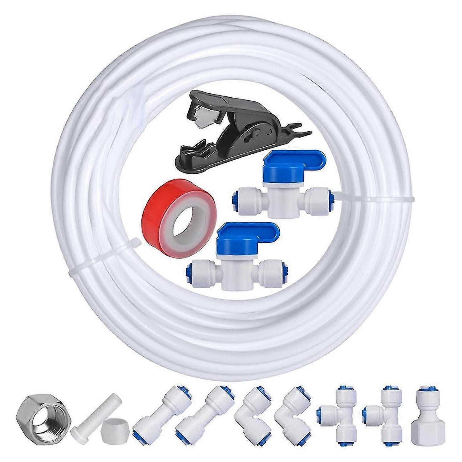 32.8ft Refrigerator Water Line Kit ,1/4inch OD Water Line Kit for Fridge Icemaker Reverse Osmosis Sy
