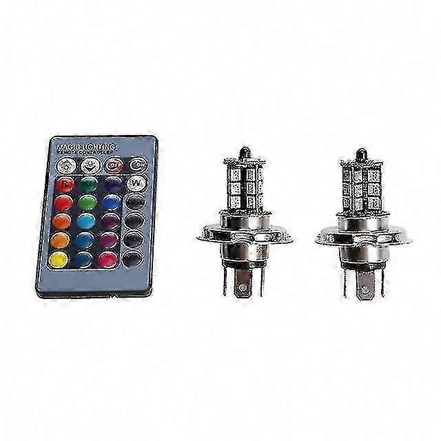 2 Pcs 9006 H4 Hb4 H7 H8 H9 H11 Universal Auto RGB Atmosphere LED Car Lights with Remote Control