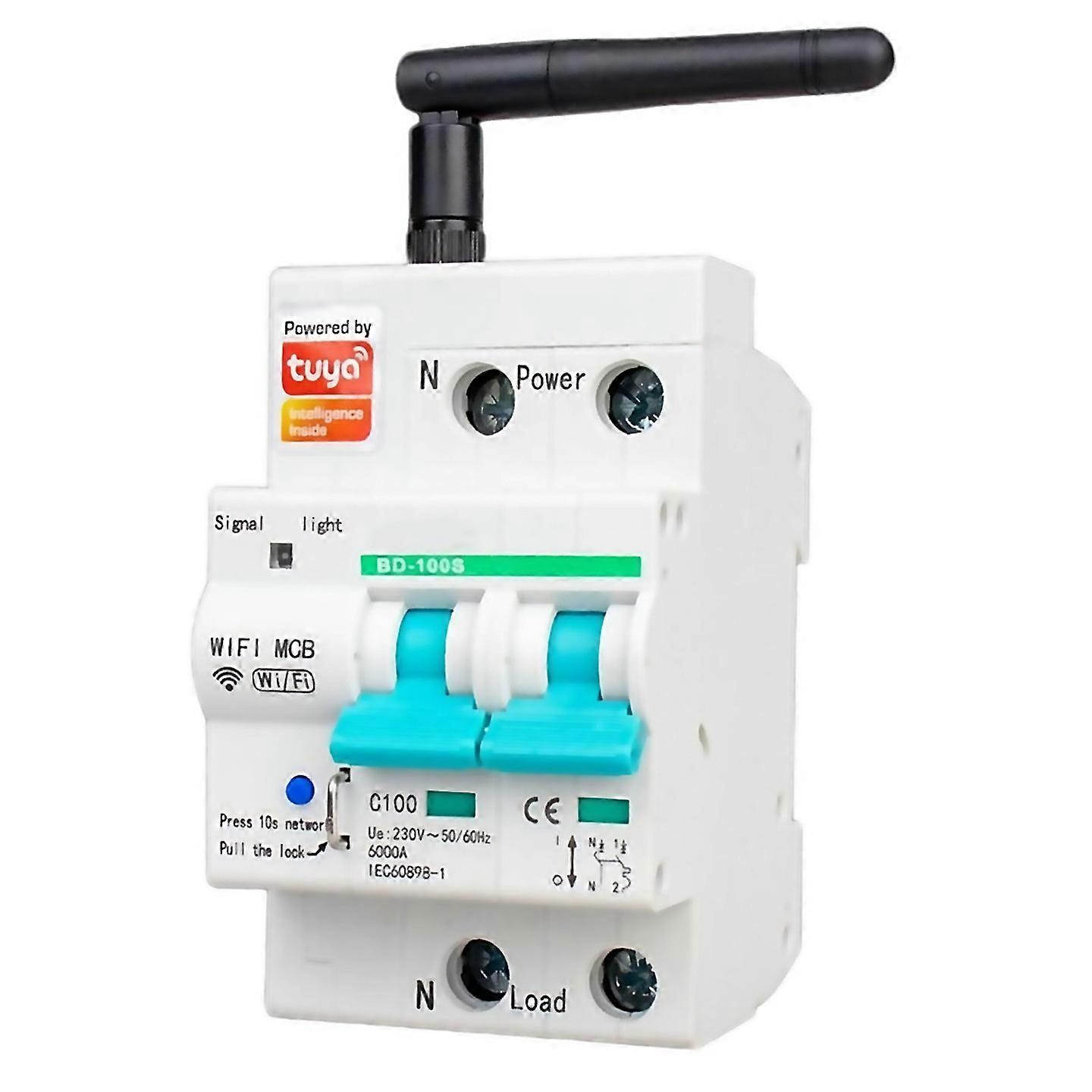 For Tuya App Wifi Circuit Breaker Interruptor Smart Life Timer Voice Remote Control Automatic Intell