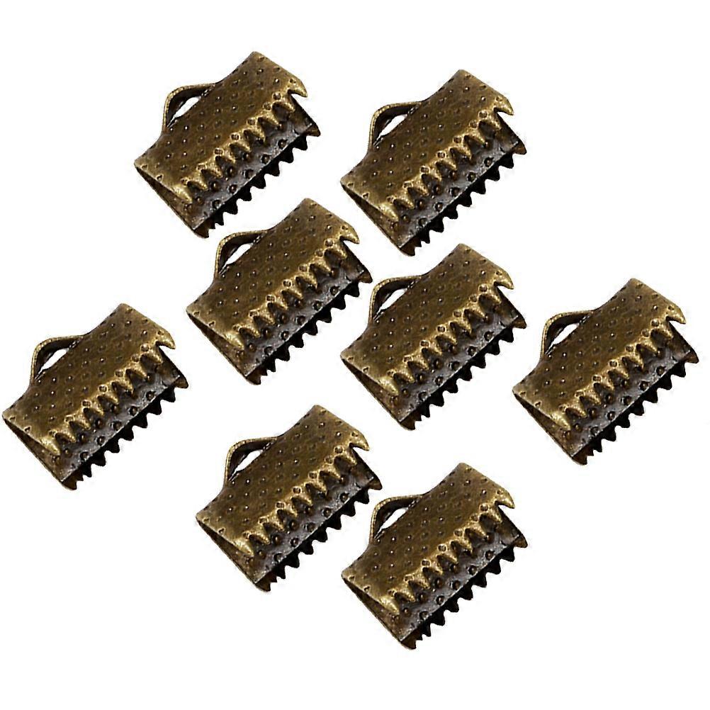 Ribbon Crimp Clamp 100Set Metal Fastener Clasps Diy Jewelry Accessories Bronze Rectangular Attaches Clasps Jumpring Or Other Findings
