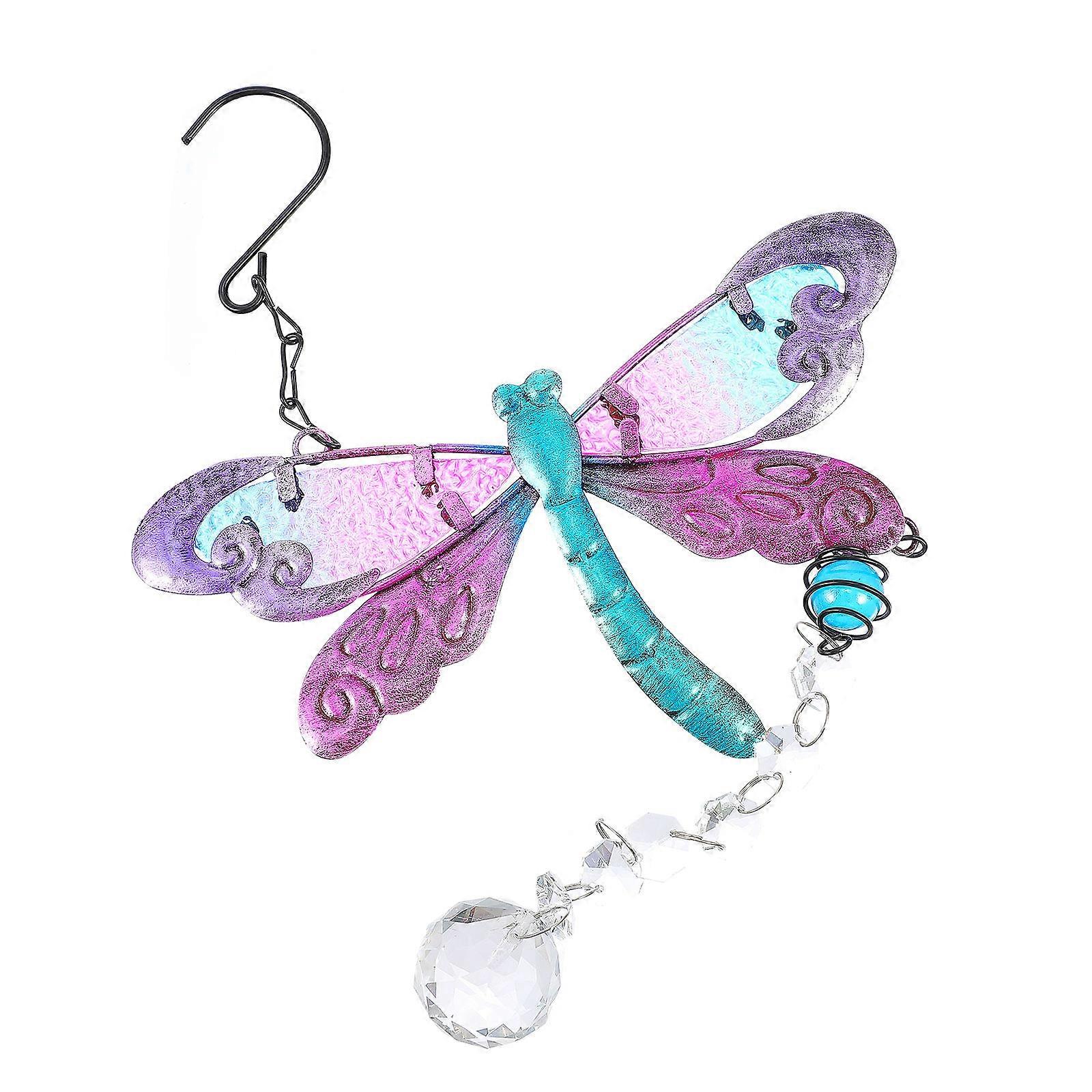 Violet Glass Dragonfly Pendant Pull Chain for Light Pull Chain