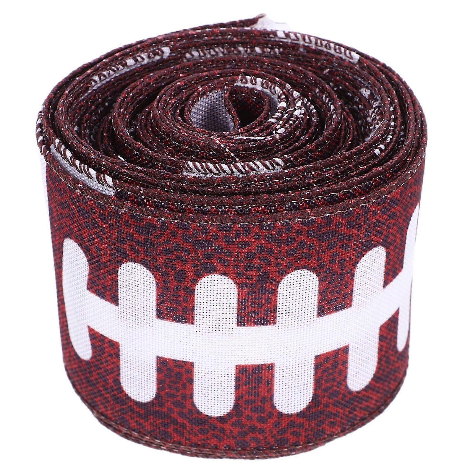 Wired Edge Olive Football Ribbon Sports Theme Ribbon for Clothes Use 1 Roll