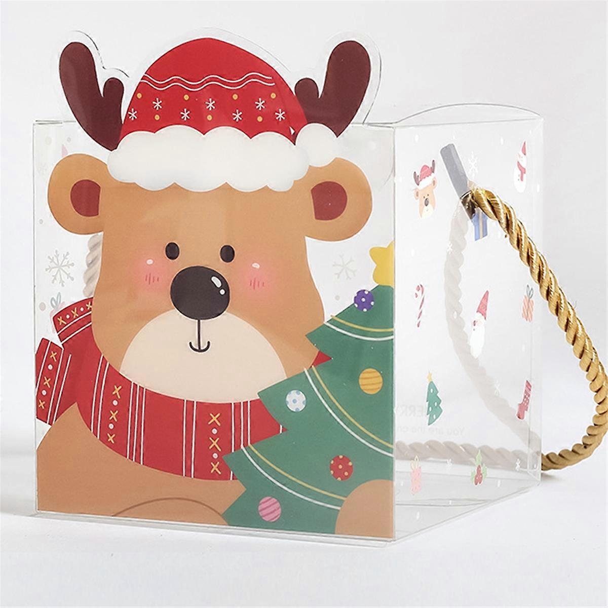 20PCS Christmas PVC Square Clear Candy Gift Box Gifts Packaging Box