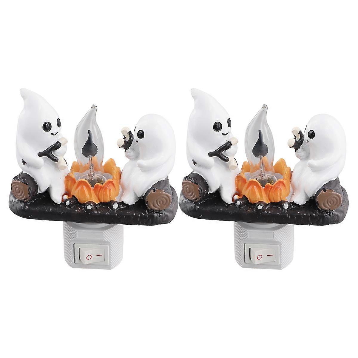 Campfire Flickering Nightlight Wall Spooky Fire Night Light EU PLUG