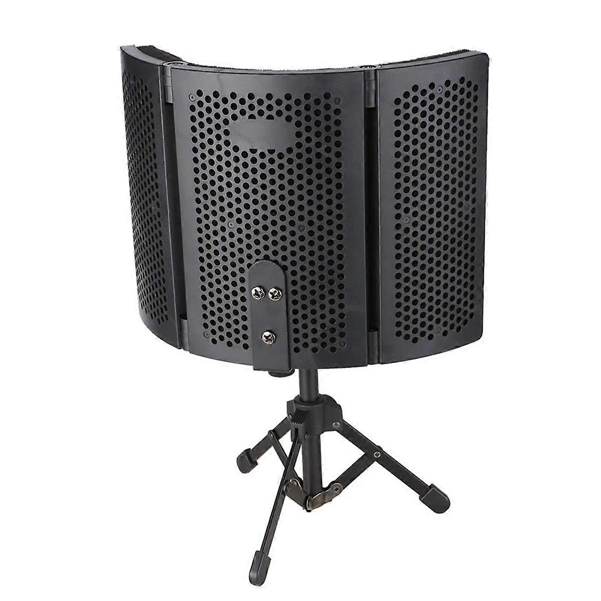 3 Sides Studio Microphone Isolation Shield with Metal Tripod Stand
