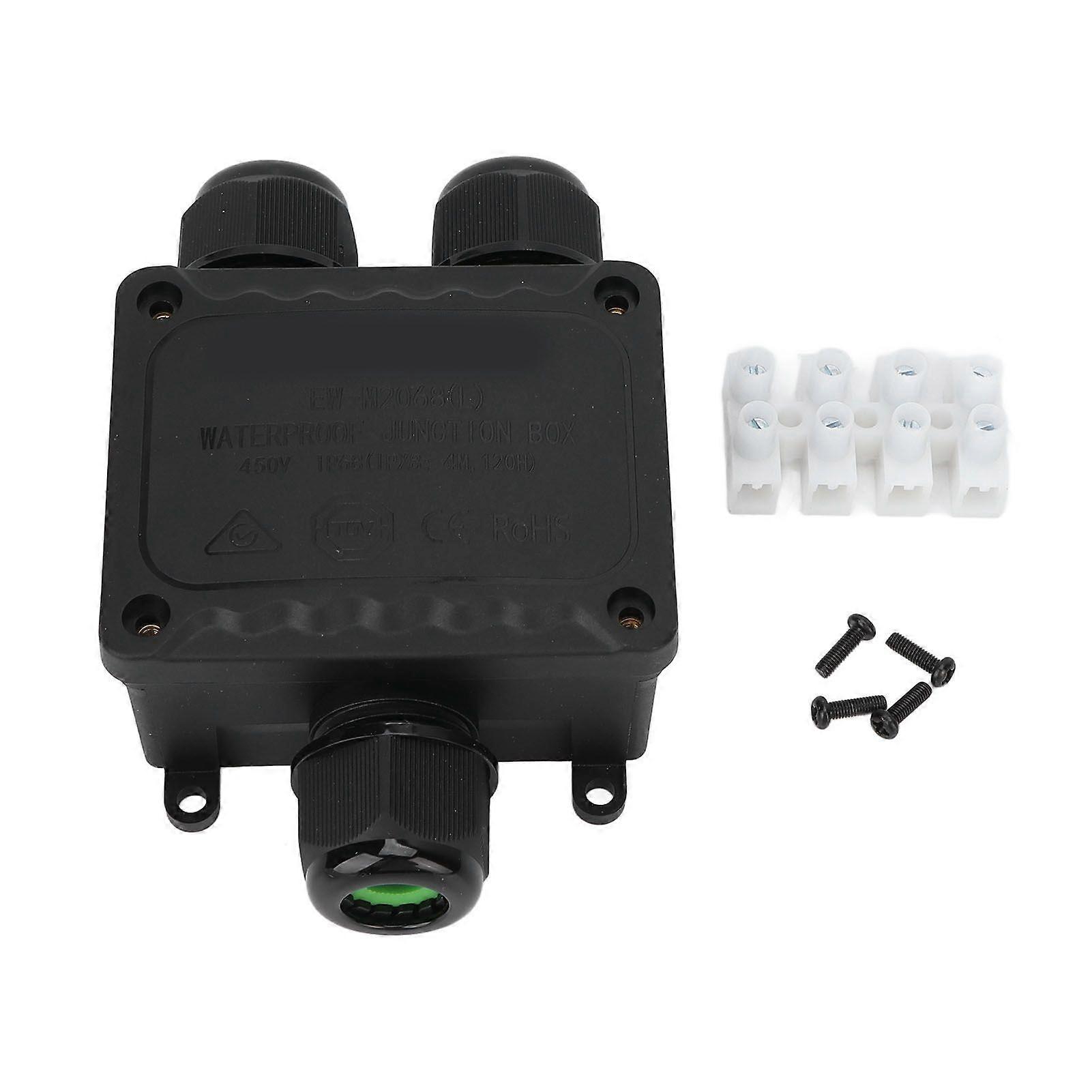 Outdoor Waterproof IP68 Junction Box Y Type 3 Way Plug Line Junction Box with Screw Holes for Home Outdoor