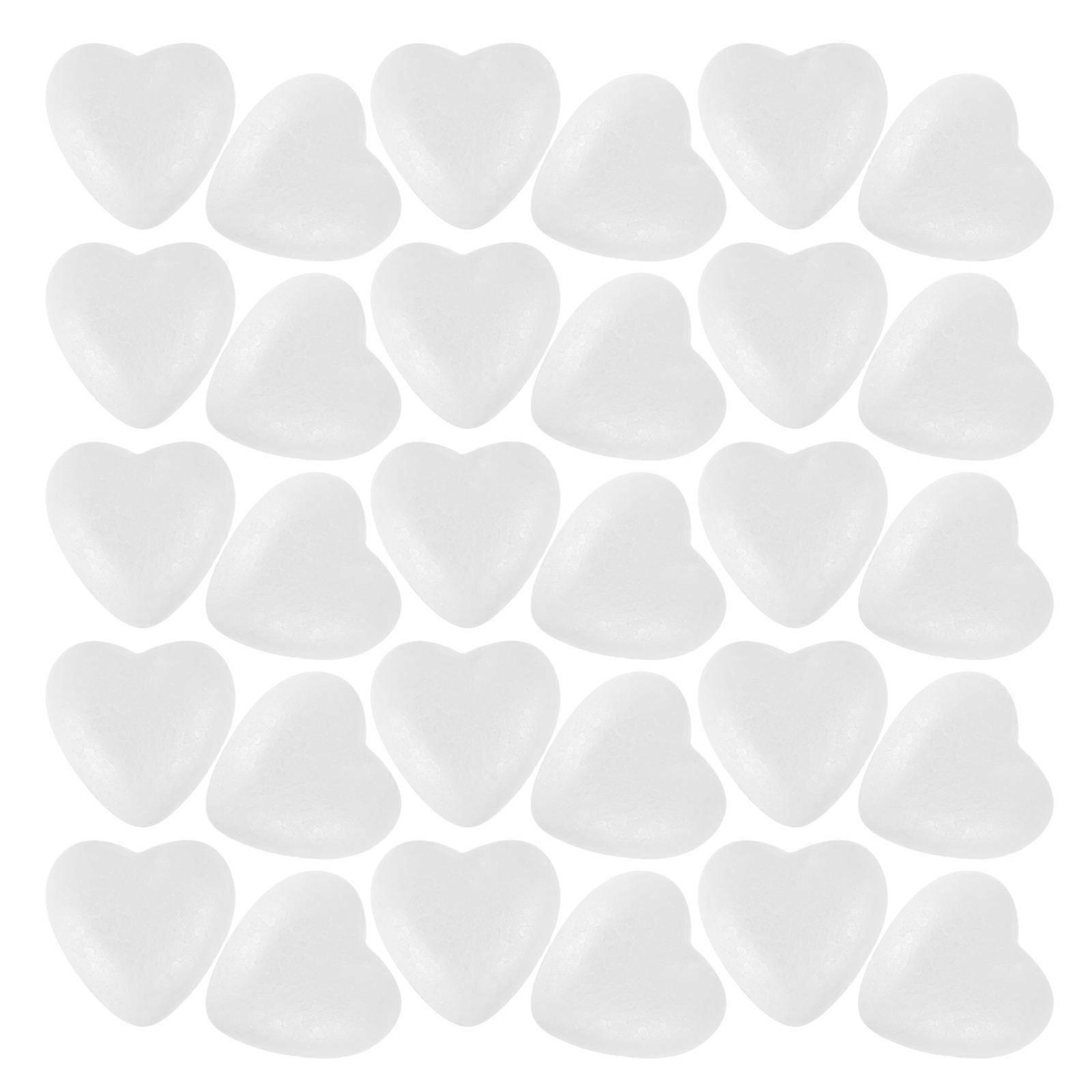 White Foam Heart Shaped Balls for DIY Craft Projects 100Pcs Decoration