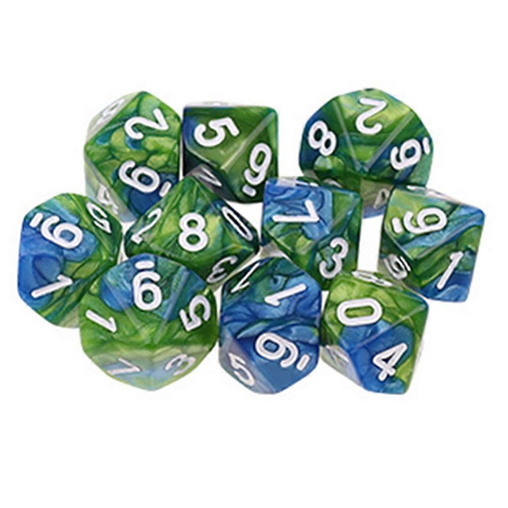 10Pcs D10 Polyhedral Dices Numbers Dials Desktop Game PXPF,Style 5