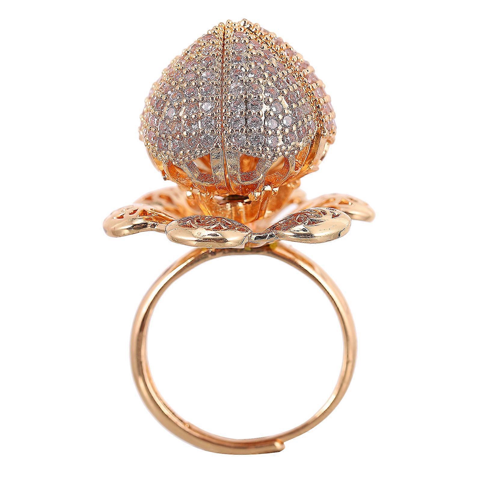 Chic Women Ring for Decoration 2Pcs Golden Rose Adjustable Open Rings