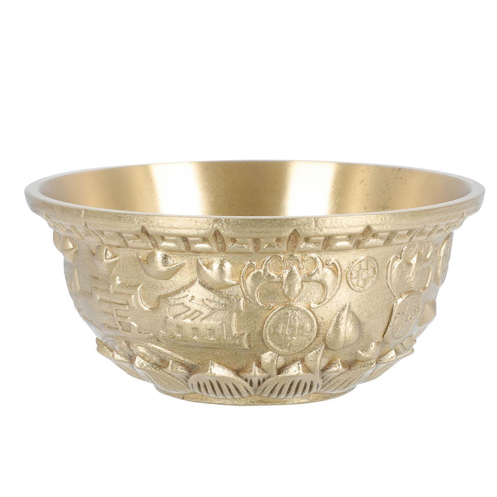 Copper Cornucopia Bowl for Home Use Decorative Ornament with Fortune Symbol 2Pcs
