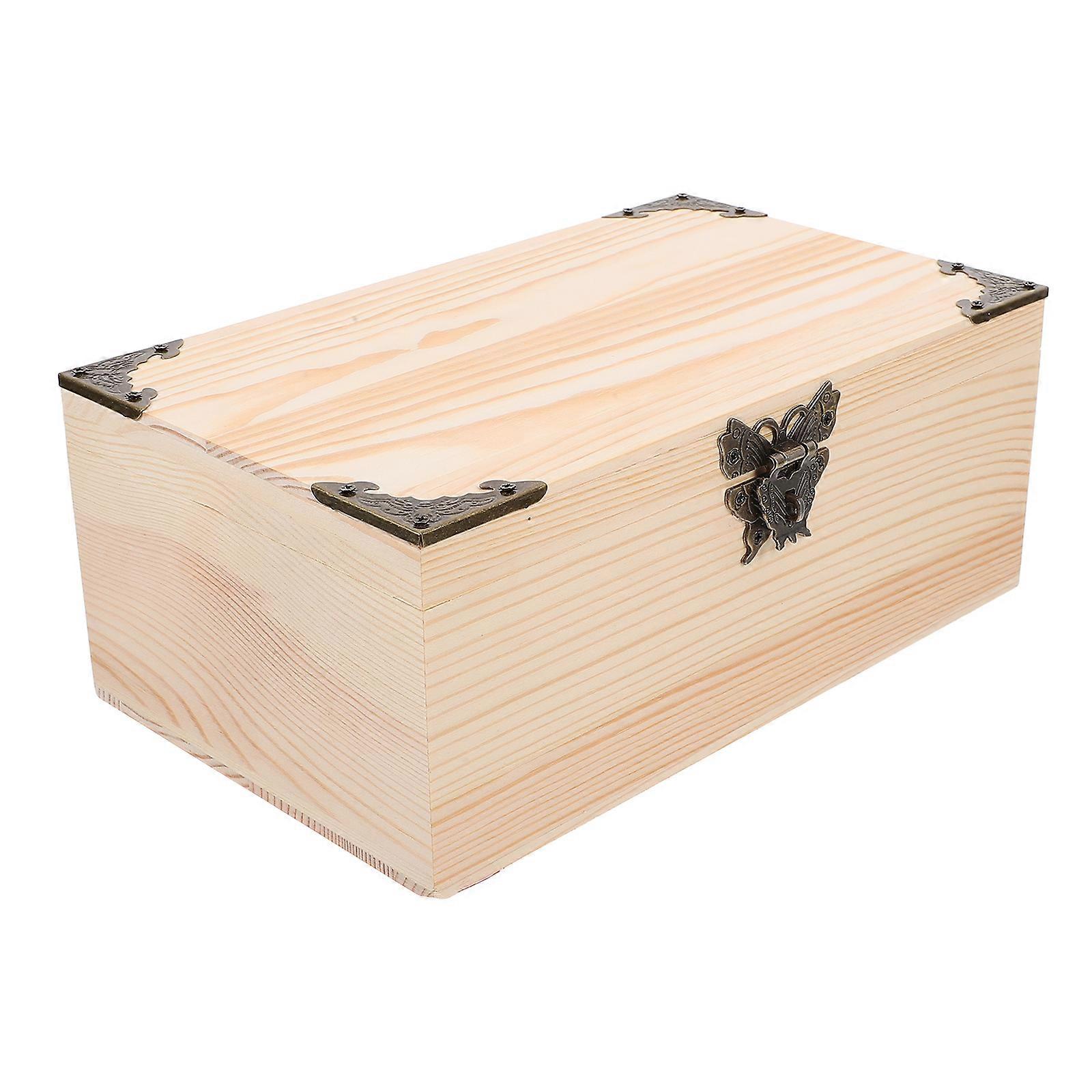 Keepsakes Storage Box 3Pcs Wooden Container for Jewelry and Small Sundries Light Yellow Simple Design