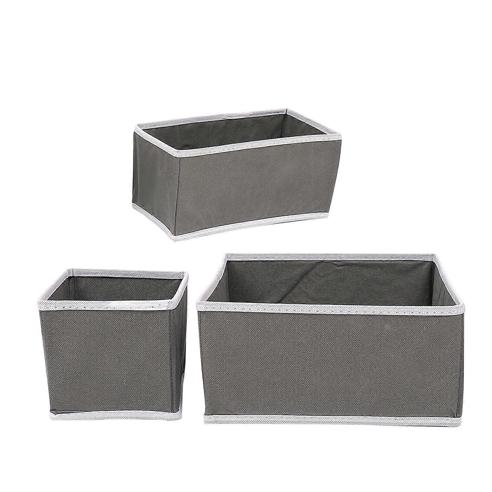 Space-saving Storage Container For Closet Organization 14x14x10cm Grey Non-woven Practical Storage Boxes 6Pcs