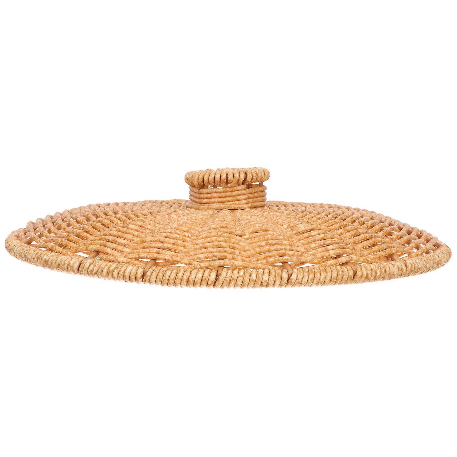 Storage Basket Lid for Protection 2Pcs Round Imitation Rattan Replacement