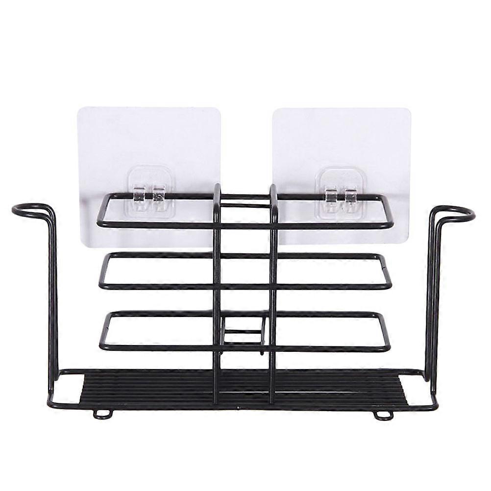 Bathroom Hanging Holder Wall Mounted for Storage Use 2Pcs Black Storage Rack