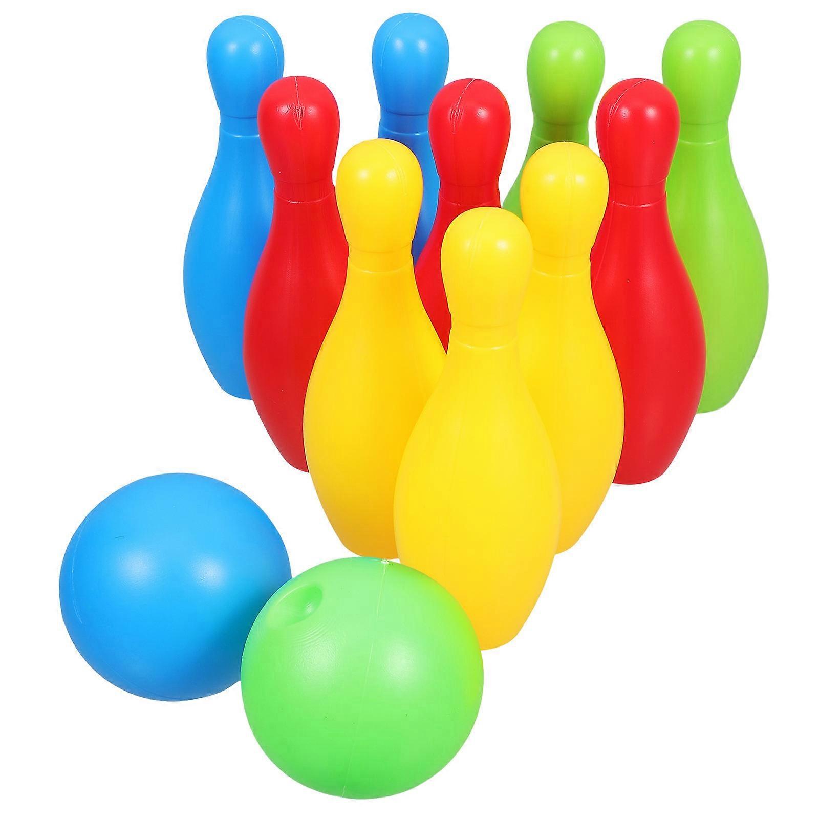 Mini Bowling Toy Set for Playing Kids 5Sets with Assorted Colors Pe